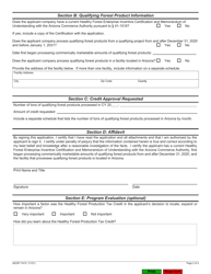 Form ADOR11415 Application for Approval of Healthy Forest Production Tax Credit - Arizona, Page 2