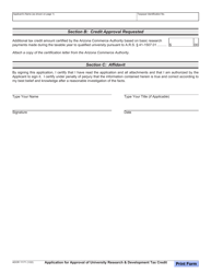Form ADOR11171 Application for Approval of University Research and Development Tax Credit - Arizona, Page 2
