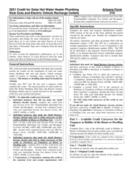 Instructions for Arizona Form 319, ADOR10943 Credit for Solar Hot Water Heater Plumbing Stub Outs and Electric Vehicle Recharge Outlets - Arizona