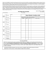 FAA Form 7233-4 Pre-flight Pilot Checklist and International Flight Plan