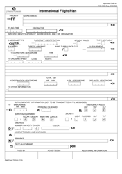 FAA Form 7233-4 Pre-flight Pilot Checklist and International Flight Plan, Page 2