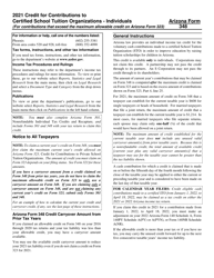 Instructions for Arizona Form 348, ADOR11178 Credit for Contributions to Certified School Tuition Organizations - Individuals - Arizona