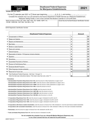 Document preview: Form ADOR11393 Schedule DFE Disallowed Federal Expenses for Marijuana Establishments - Arizona