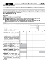 Arizona Form 220 (ADOR10342) Underpayment of Estimated Tax by Corporations - Arizona