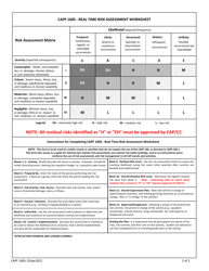 CAP Form 160S Real Time Risk Assessment Worksheet, Page 2