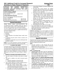 Document preview: Instructions for Arizona Form 346, Arizona Form 346-P, Arizona Form 346-S, ADOR11165, ADOR11283, ADOR11284 - Arizona