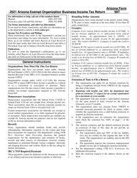 Document preview: Instructions for Arizona Form 99T, ADOR10419 Arizona Exempt Organization Business Income Tax Return - Arizona