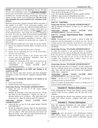 Instructions for Arizona Form 165, ADOR10343 Arizona Partnership Income Tax Return - Arizona, Page 11