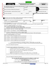 Document preview: Arizona Form 140ES-SBI (ADOR11404) Individual Estimated Income Tax Payment Small Business Income Tax Return - Arizona, 2022