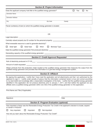 Form ADOR11153 Application for Approval of Renewable Energy Production Tax Credit - Arizona, Page 2