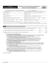 Document preview: Arizona Form 141AZ (ADOR10585) Schedule K-1 Resident or Part-Year Resident Beneficiary's Share of Fiduciary Adjustment - Arizona