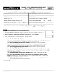 Arizona Form 141AZ (ADOR10585) Schedule K-1 Resident or Part-Year Resident Beneficiary&#039;s Share of Fiduciary Adjustment - Arizona