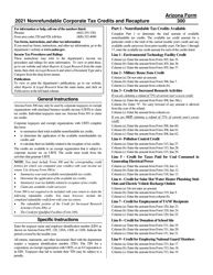 Instructions for Arizona Form 300, ADOR10128 Nonrefundable Corporate Tax Credits and Recapture - Arizona