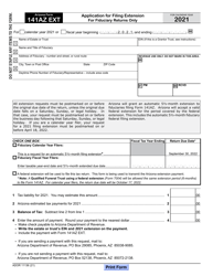 Document preview: Arizona Form 141AZ EXT (ADOR11136) Application for Filing Extension for Fiduciary Returns Only - Arizona, 2021