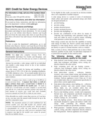 Instructions for Arizona Form 310, ADOR10139 Credit for Solar Energy Devices - Arizona