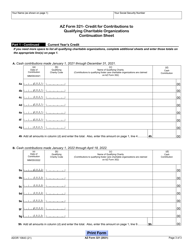 Arizona Form 321 (ADOR10643) Credit for Contributions to Qualifying Charitable Organizations - Arizona, Page 3
