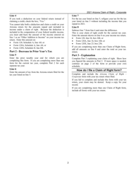 Instructions for Form ADOR11289 Restoration of a Substantial Amount Held Under Claim of Right - Corporate - Arizona, Page 2