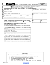 Document preview: Arizona Form 141AZ ES (ADOR11135) Estate or Trust Estimated Income Tax Payment - Arizona