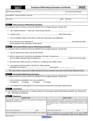 Document preview: Arizona Form WEC (ADOR10125) Employee Withholding Exemption Certificate - Arizona