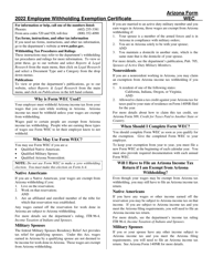 Instructions for Arizona Form WEC, ADOR10125 Employee Withholding Exemption Certificate - Arizona