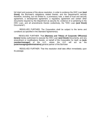 OD- Form 3 Resolution of the Board of Directors - Housing for a Healthy California (Hhc) Sponsor - California, Page 2