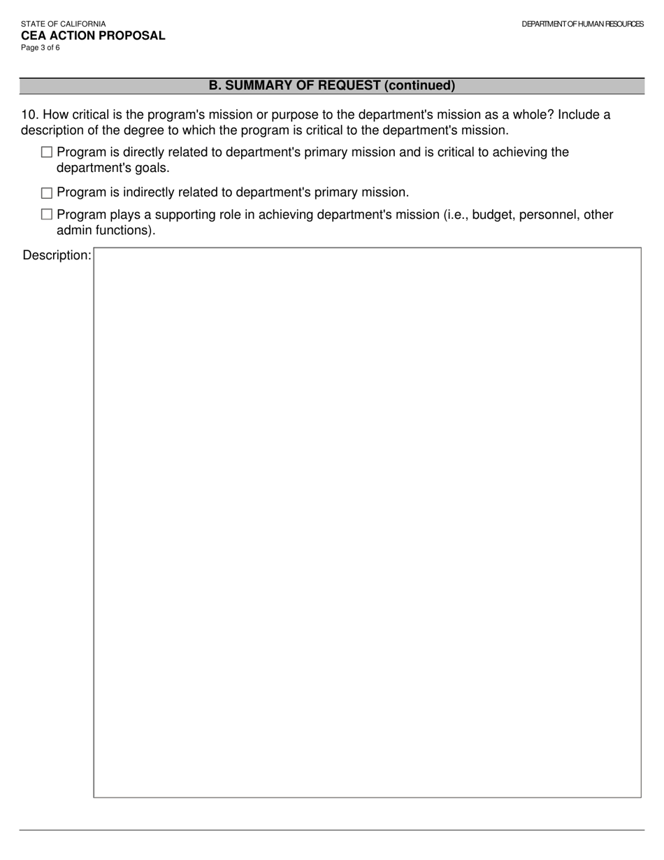 Form CALHR881 Cea Position Request - California, Page 19