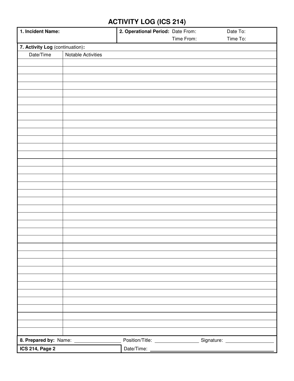 ICS Form 214 - Fill Out, Sign Online and Download Fillable PDF ...