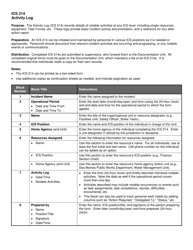 ICS Form 214 Activity Log, Page 3
