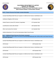 Form BOF1106 Application for Firearm Precursor Part Vendor License (Non-firearms Dealer or Ammunition Vendor) - California, Page 2