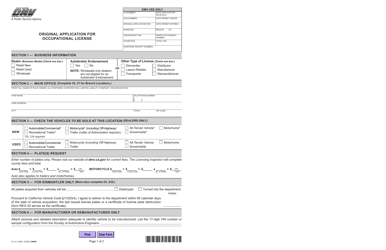 Document preview: Form OL21A Original Application for Occupational License - California