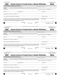 Document preview: Form 592-A Payment Voucher for Foreign Partner or Member Withholding - California