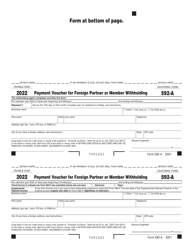 Form 592-A Payment Voucher for Foreign Partner or Member Withholding - California, Page 2