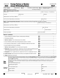 Form 592-F Foreign Partner or Member Annual Withholding Return - California