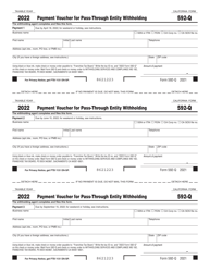 Form 592-Q Payment Voucher for Pass-Through Entity Withholding - California