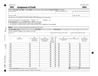 Form 3544 Assignment of Credit - California