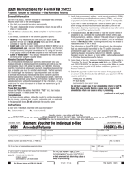 Document preview: Form FTB3582X Payment Voucher for Individual E-Filed Amended Returns - California, 2021