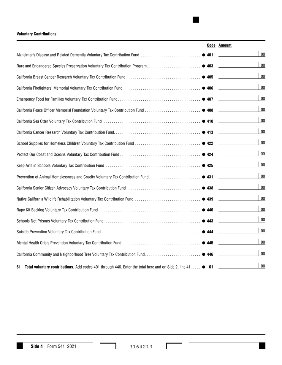 Form 541 California Fiduciary Income Tax Return - California, Page 4