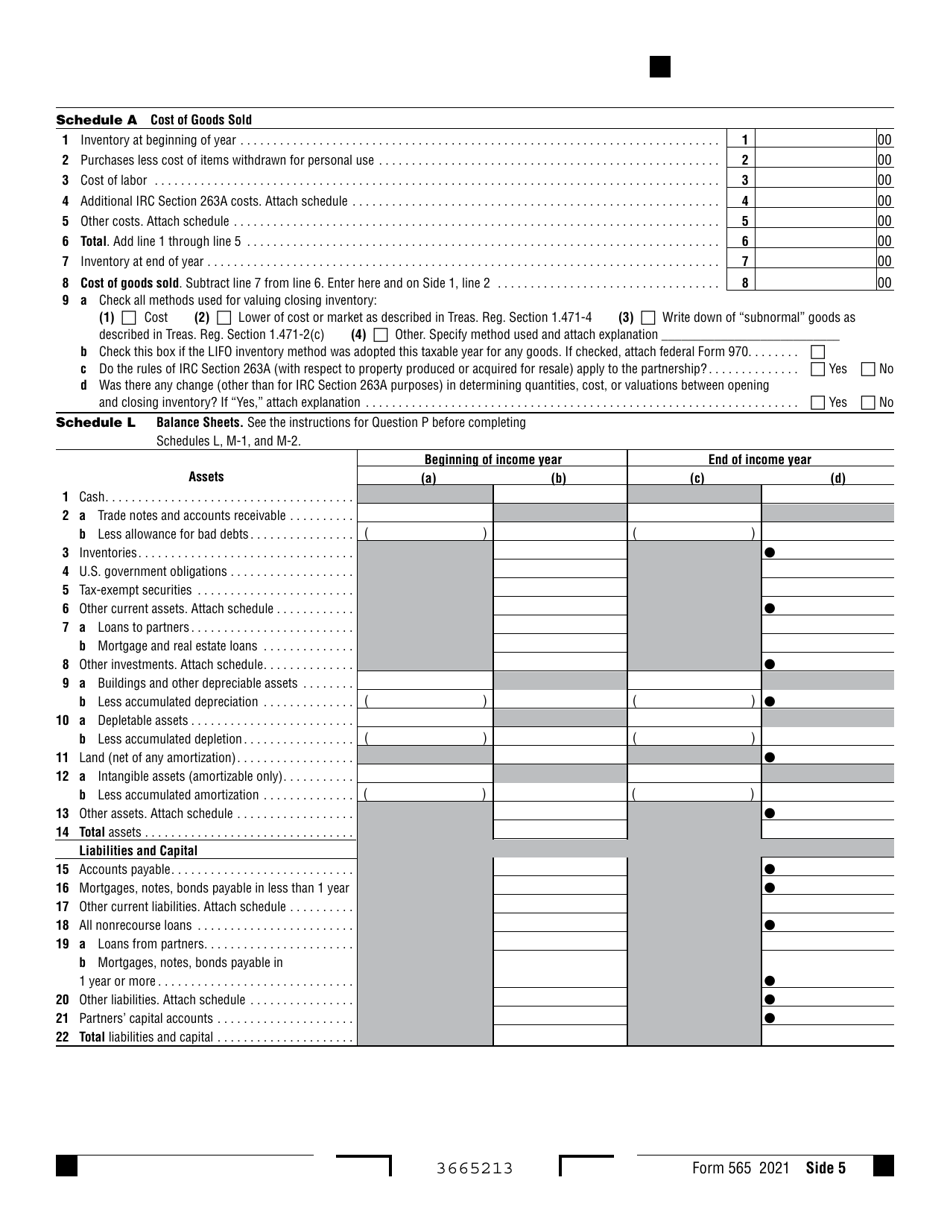 Form 565 Partnership Return of Income - California, Page 5