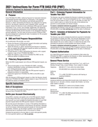 Document preview: Instructions for Form FTB8453-FID (PMT) California Payment for Automatic Extension and Estimate Payment Authorization for Fiduciaries - California, 2021