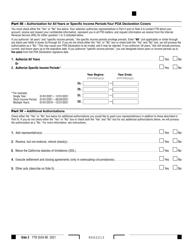 Form FTB3520-BE Business Entity or Group Nonresident Power of Attorney Declaration - California, Page 2