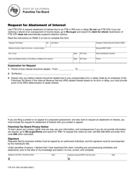 Document preview: Form FTB3701 Request for Abatement of Interest - California