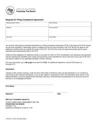 Form FTB5841 Request for Filing Compliance Agreement - California