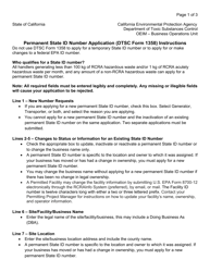 DTSC Form 1358 &quot;Permanent State Id Number Application&quot; - California