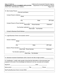 DTSC Form 1358 Permanent State Id Number Application - California, Page 5
