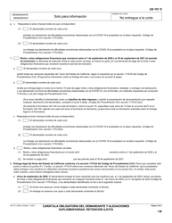 Formulario UD-101 Caratula Obligatoria Del Demandante Y Alegaciones Suplementarias: Retencion Ilicita - California (Spanish), Page 3