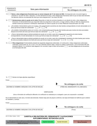 Formulario UD-101 Caratula Obligatoria Del Demandante Y Alegaciones Suplementarias: Retencion Ilicita - California (Spanish), Page 5
