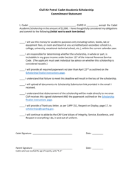 Document preview: Civil Air Patrol Cadet Academic Scholarship Commitment Statement