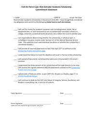 Document preview: Civil Air Patrol Capt. Nick Schroder Academic Scholarship Commitment Statement