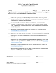 Document preview: Civil Air Patrol Cadet Flight Scholarship Commitment Statement