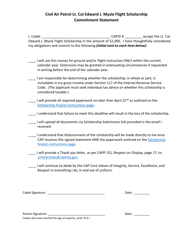 Document preview: Civil Air Patrol LT. COL Edward J. Myzie Flight Scholarship Commitment Statement